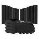 Acoustic Foam Panels 4 Pack 16.5 x 6.3 x 12 in Adhesive for Wall Ceiling