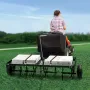 Tow Behind Plug Aerator, 48-Inch Tow Behind Lawn Plug Aerator with Universal Hitch, Pull Behind Aerator with Iron Spikes Alterna