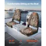 Boat Seat, High Backrest, Folding Fishing Boat Seat with Thickened Sponge Cushion & PU Polyester Fabric, Aluminum Alloy Hinges, 