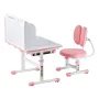 Kids Study Chair and Desk Set, Study Desk and Chair for Kids with Bookshelf & Storage Drawer, Adjustable Height & 0-40° Tilted D