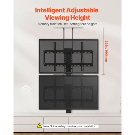 Motorized TV Lift Stand, 32-70 Inch, 120 lbs Max Load, Floor Mount, Supports Most VESA Patterns, Ideal for Offices, Living Rooms