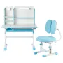 Kids Study Chair and Desk Set, Study Desk and Chair for Kids with Bookshelf & Storage Drawer, Adjustable Height & 0-40° Tilted D
