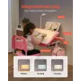 Kids Study Chair and Desk Set, Study Desk and Chair for Kids with Table Lamp, Adjustable Height & 0-40° Tilted Desktop Kids Desk
