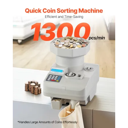 Møntertæller Professionel møntsorter LED -display holder op til