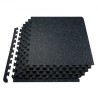 0.56" Thick Gym Floor Mats 25 Tiles Rubber Top with EVA Foam Black & White
