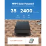 Roof Attic Exhaust Fan, 35W Smart Solar Roof Ventilation Fan Auto Temperature Control, 2400 CFM Airflow Built-in Brushless DC Mo