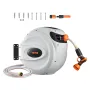 Retractable Garden Hose Reel, 1/2" x 131.23 ft Wall Mounted Hose Reel, Heavy Duty Garden Hose Reel with 9 Patterns Nozzle, Any L