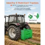 Ballast Box, 3-Point Category 1 Tractor Ballast of 800lbs Capacity, for 2 Inch Hitch Receiver, Heavy-Duty Steel 4.3 ft³ Large Vo