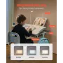 Kids Study Chair and Desk Set, Study Desk and Chair for Kids with Table Lamp, Adjustable Height & 0-40° Tilted Desktop Kids Desk