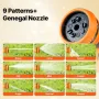Retractable Garden Hose Reel, 1/2 in x 98.43 ft Wall Mounted Hose Reel, Heavy Duty Garden Hose Reel with 9 Patterns Nozzle, Any 