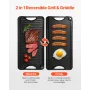 20x10 i reversibel grillbageplade Forkastet BBQ pan støbejern