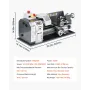 Metal Lathe, 203 x 406 mm(8 x 16 in), 550W Benchtop Lathe Machine, 0-2500 RPM Variable Speed, with 0.0076 mm(0.0003 in) Spindle 