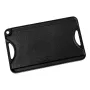 Reversible Grill/Griddle, 14x8.5 inch Pre-Seasoned Cast Iron Griddle, Portable Rectangular Pan with Handle, Family Cookware for 