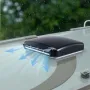 RV Vent Fan, 14 inch RV Roof Vent Fan 12V, Powerful 10-Speed Reversible Fan with Remote Control, Built-in Rain Cover, Power Top 