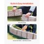 Faux Stone Landscape Edging, 46.8 x 3.9 in Realistic Lawn Edging, Flexible Brick-Sized Garden Edging Border with Anchoring Spike