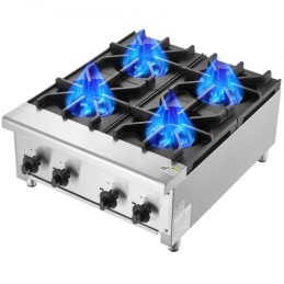 Commercial Gas Range Stove 4 Burners Countertop Cooking Hot Plate Kitchen