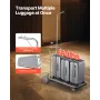 Luggage Cart, 600 LBS Load Capacity, 3 Wheel Stainless Steel Bellman Cart, Valet Cart with Grey Carpeted Deck and Rubber Wheels,