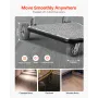 Luggage Cart, 600 LBS Load Capacity, 3 Wheel Stainless Steel Bellman Cart, Valet Cart with Grey Carpeted Deck and Rubber Wheels,