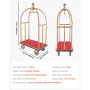 Hotelbagagevogn 1500 lbs rustfrit stål Bellmans vogn buede