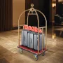 Hotelbagagevogn 1500 lbs rustfrit stål Bellmans vogn buede