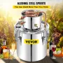 Alcohol Still, 50L Stainless Steel Water Alcohol Distiller w/ Condenser, 13.2Gal Wine Making Boiler w/ Copper Tube, Home