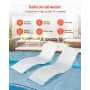 In-Pool Lounge Chairs, Set of 2 Chaise Lounger, Inside Pool Lounge Chairs for up to 5" Water Depths, Fixed in Pools & Floating o