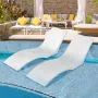 In-Pool Lounge Chairs, Set of 2 Chaise Lounger, Inside Pool Lounge Chairs for up to 5" Water Depths, Fixed in Pools & Floating o