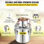 Alcohol Still, 50L Stainless Steel Water Alcohol Distiller w/ Condenser, 13.2Gal Wine Making Boiler w/ Copper Tube, Home