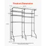 Over Washer and Dryer Storage Shelves, 6 Tiers Laundry Room Drying Rack with Hanger Rod and Hooks, Two Rows Adjustable Washer Sh