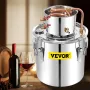 Alcohol Still, 50L Stainless Steel Water Alcohol Distiller with Condenser, 13.2Gal Wine Making Boiler with Copper Tube, Home Bre