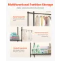 Over Washer and Dryer Storage Shelves, 5 Tiers Laundry Room Drying Rack with Hanger Rod and Hooks, Two Rows Adjustable Washer Sh