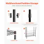 Over Washer and Dryer Storage Shelves, 5 Tiers Laundry Room Drying Rack with Hanger Rod and Hooks, Two Rows Adjustable Washer Sh