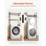 Over Washer and Dryer Storage Shelves, 4 Tiers Laundry Room Drying Rack with Hanger Rod and Hooks, Two Rows Adjustable Washer Sh