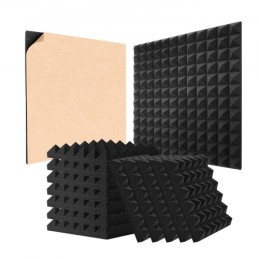 Acoustic Foam Panels 48 Pack 12 x 12 x 2 in Adhesive for Wall Ceiling
