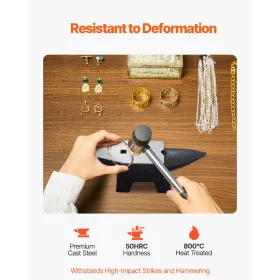 Cast Steel Anvil, 22 kg (10 kg) Enkelt horn Anvil med stor bordplade og stabil base, høj hårdhed robust rundt horn Anvil