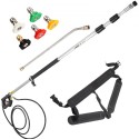 Pressure Washer Wand Telescoping 18ft 4000psi Telescopic Pressure Washer Wand with Strap Belt 3/8" Quick Connector Extension