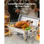8 Qt 4 Pack Rectangle Chafing Dish Buffet Set FullSize Pan