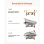 8 Qt 4 Pack Rectangle Chafing Dish Buffet Set FullSize Pan