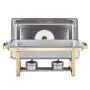 8 Qt 4 Pack Rectangle Chafing Dish Buffet Set FullSize Pan