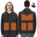 Heated Hoodie Sweatshirt Zip Up Unisex with Battery for Men&Women XXXL