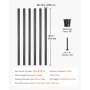 Staircase Balusters 51 Pack, 36 In Aluminum Stair Balusters, 3/4 In Water-Proof Round Metal Spindle Railing, Hollow Deck Railing
