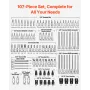 Bit Socket Set, 107-Piece SAE and Metric, Hex/Torx/External Torx/Tamper-Proof/Extra Long, S2 Alloy Steel and Cr-V Steel, 1/4 in,