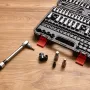 Bit Socket Set, 107-Piece SAE and Metric, Hex/Torx/External Torx/Tamper-Proof/Extra Long, S2 Alloy Steel and Cr-V Steel, 1/4 in,