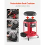 Rolling Mechanic Stool with Wheels, 300 lbs Capacity Garage Seat/Work Stool, Padded Roller Creeper Seat with Fixed Height, Tool 