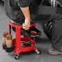 Rolling Mechanic Stool with Wheels, 300 lbs Capacity Garage Seat/Work Stool, Padded Roller Creeper Seat with Fixed Height, Tool 