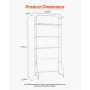 Over Washer and Dryer Storage Shelf, 3 Tiers Laundry Room Drying Rack with Hanger Rod and Hooks, Single Row Adjustable Washer Sh