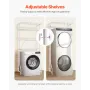 Over Washer and Dryer Storage Shelf, 3 Tiers Laundry Room Drying Rack with Hanger Rod and Hooks, Single Row Adjustable Washer Sh