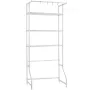 Over Washer and Dryer Storage Shelf, 3 Tiers Laundry Room Drying Rack with Hanger Rod and Hooks, Single Row Adjustable Washer Sh