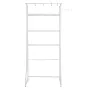 Over Washer and Dryer Storage Shelf, 3 Tiers Laundry Room Drying Rack with Hanger Rod and Hooks, Single Row Adjustable Washer Sh