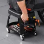 Mechanic Stool, 300 lbs Capacity Garage Seat/Work Stool with Wheels, 360° Swivel Rolling Workshop Stool with Tool Tray and Screw